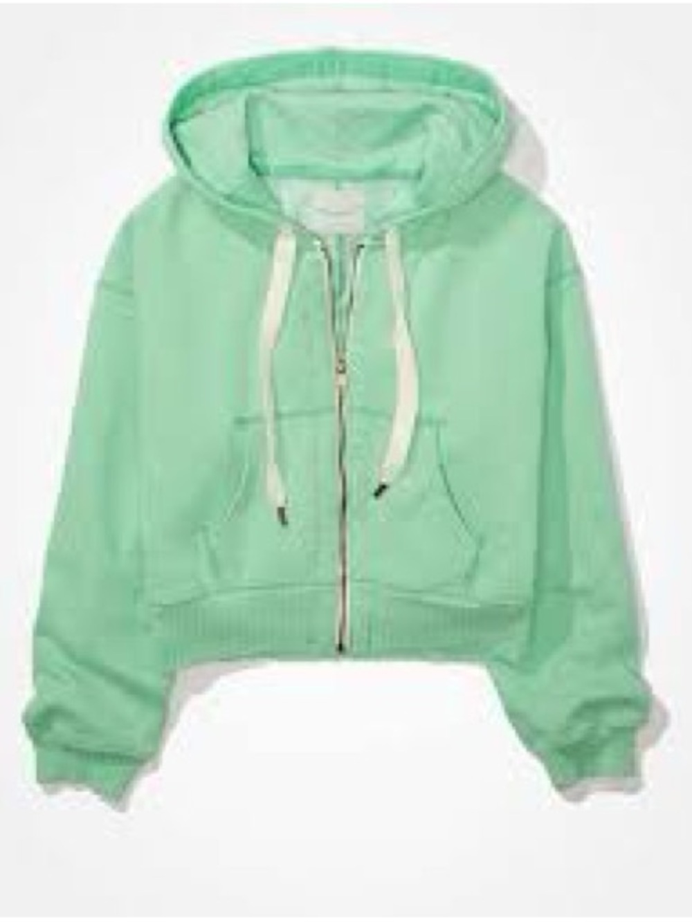 American Eagle foam green Zip-Up Hooded Sweatshirt